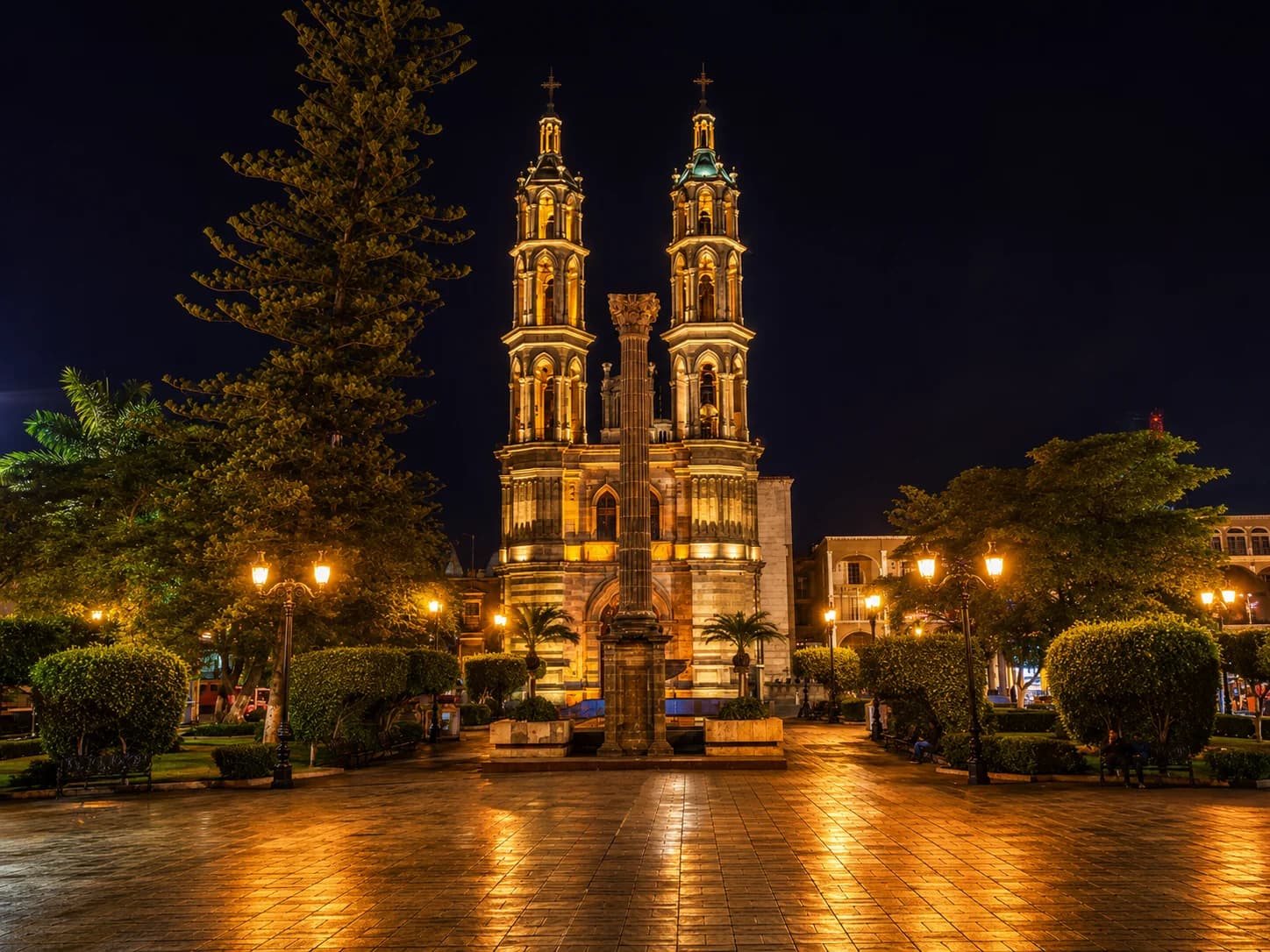 Recorrido nocturno por Tepic durante experiencia del curso